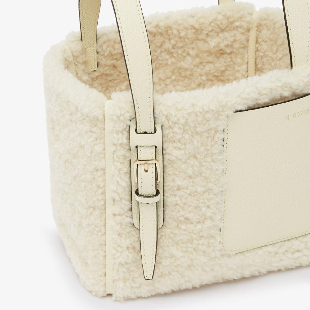 Valextra BORSA SECCHIELLO MINI CON TRACOLLA MONTONE/VITELLO VS ORO CHIARO Moda