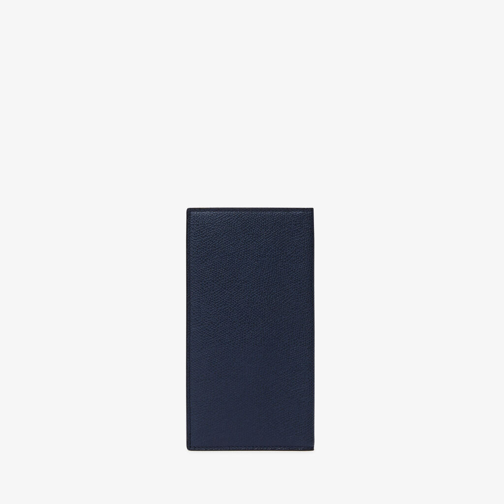 Valextra Portafoglio verticale bifold di Lusso in Pelle Blu | Valextra Promozione