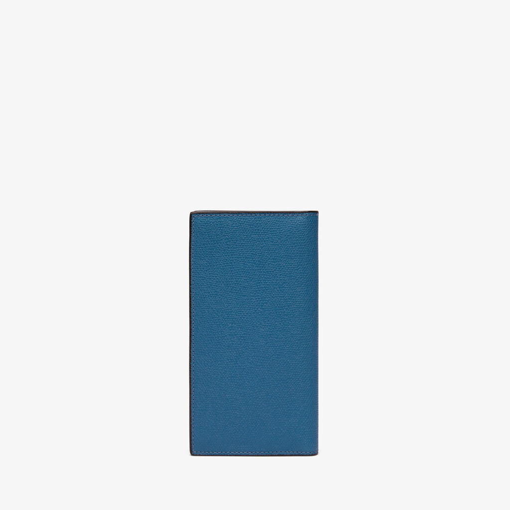 Valextra Portafoglio verticale bifold in Pelle Blu Cobalto | Valextra Pezzi Unici