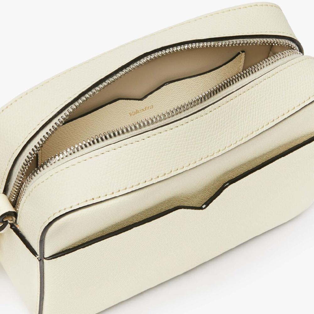 Valextra Borsa a tracolla da Uomo di Lusso in Pelle Bianca | Valextra V-Line Qualità Garantita