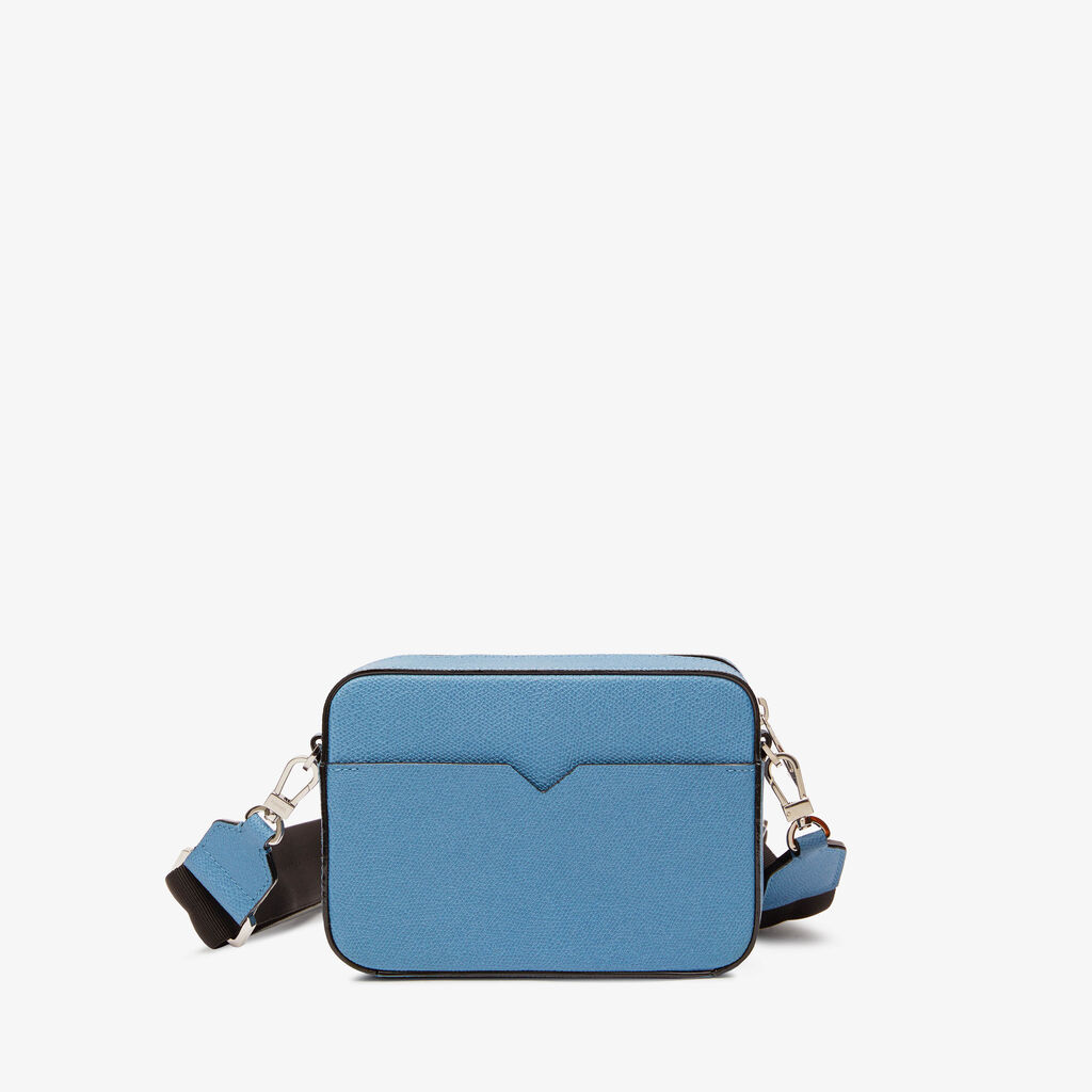 Valextra Borsa a tracolla Uomo di Lusso in Pelle Azzurra | Valextra V-Line Negozi Online
