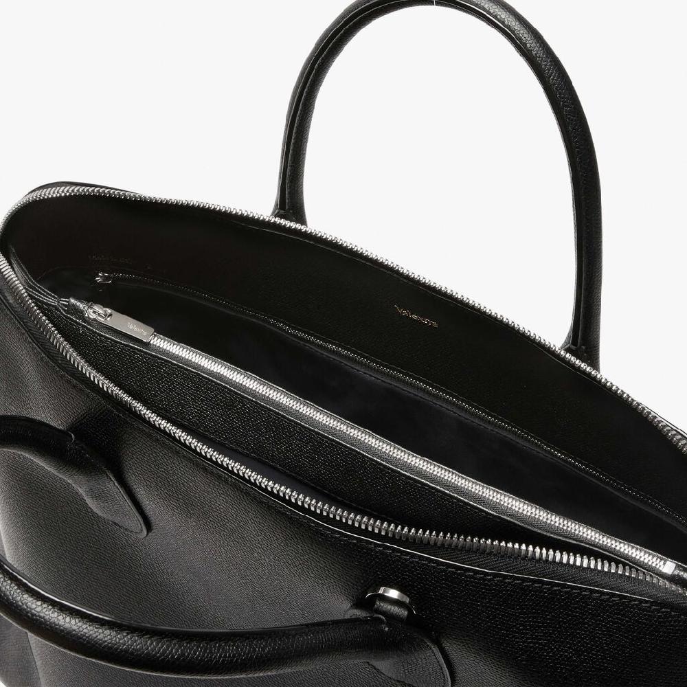 Valextra Borsa tote da ufficio in Pelle Nera con zip | Valextra My Logo Consegna Veloce