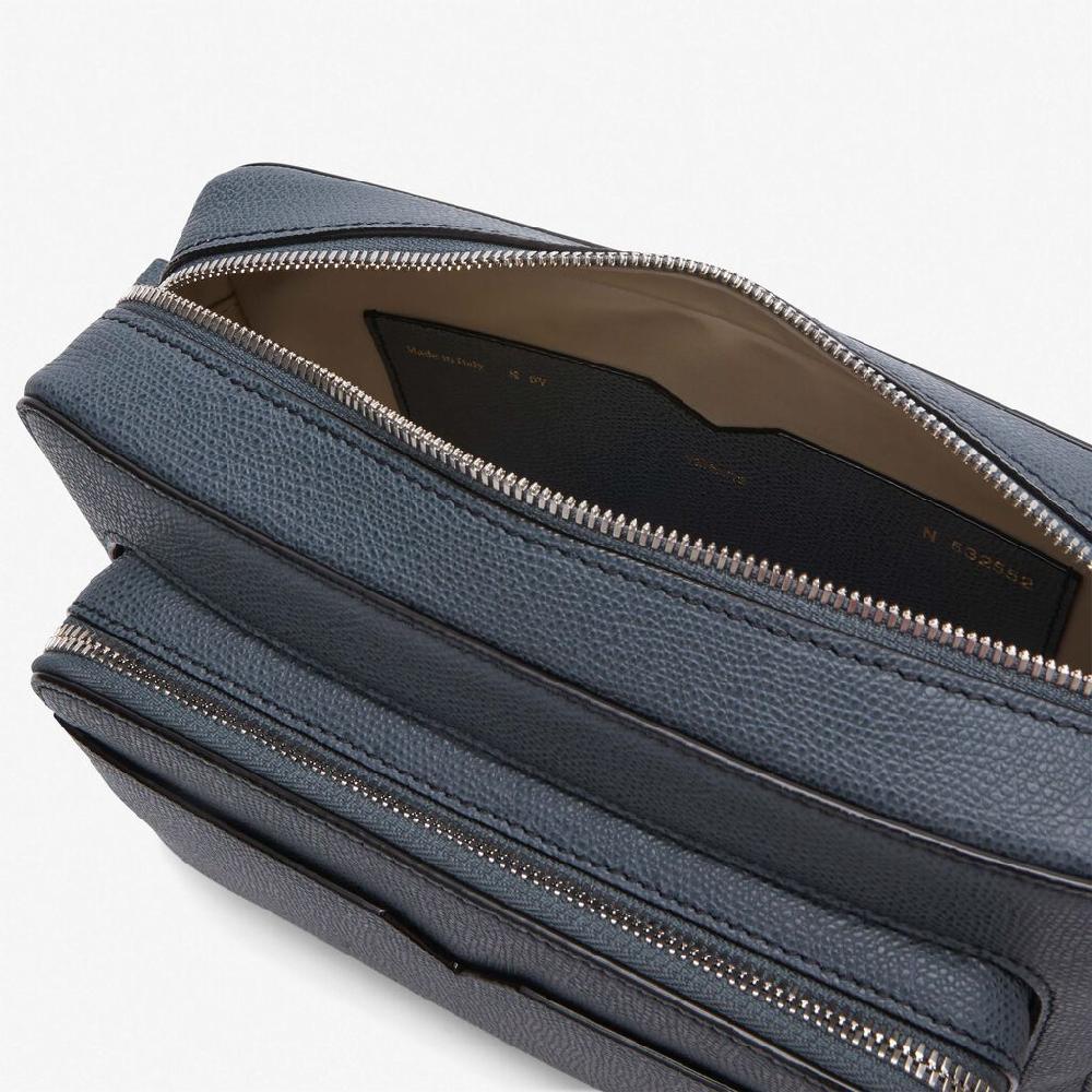 Valextra Borsa compatta da Uomo in Pelle Grigia | Valextra V-Line Fino Al -60%