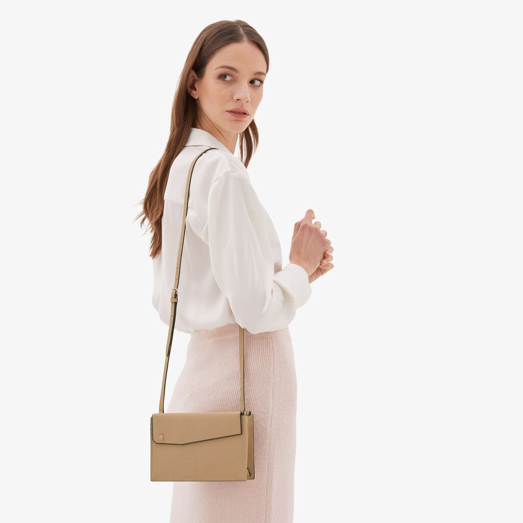 Valextra Borsetta a tracolla piccola in Pelle Beige | Valextra Pocket Shopping Online