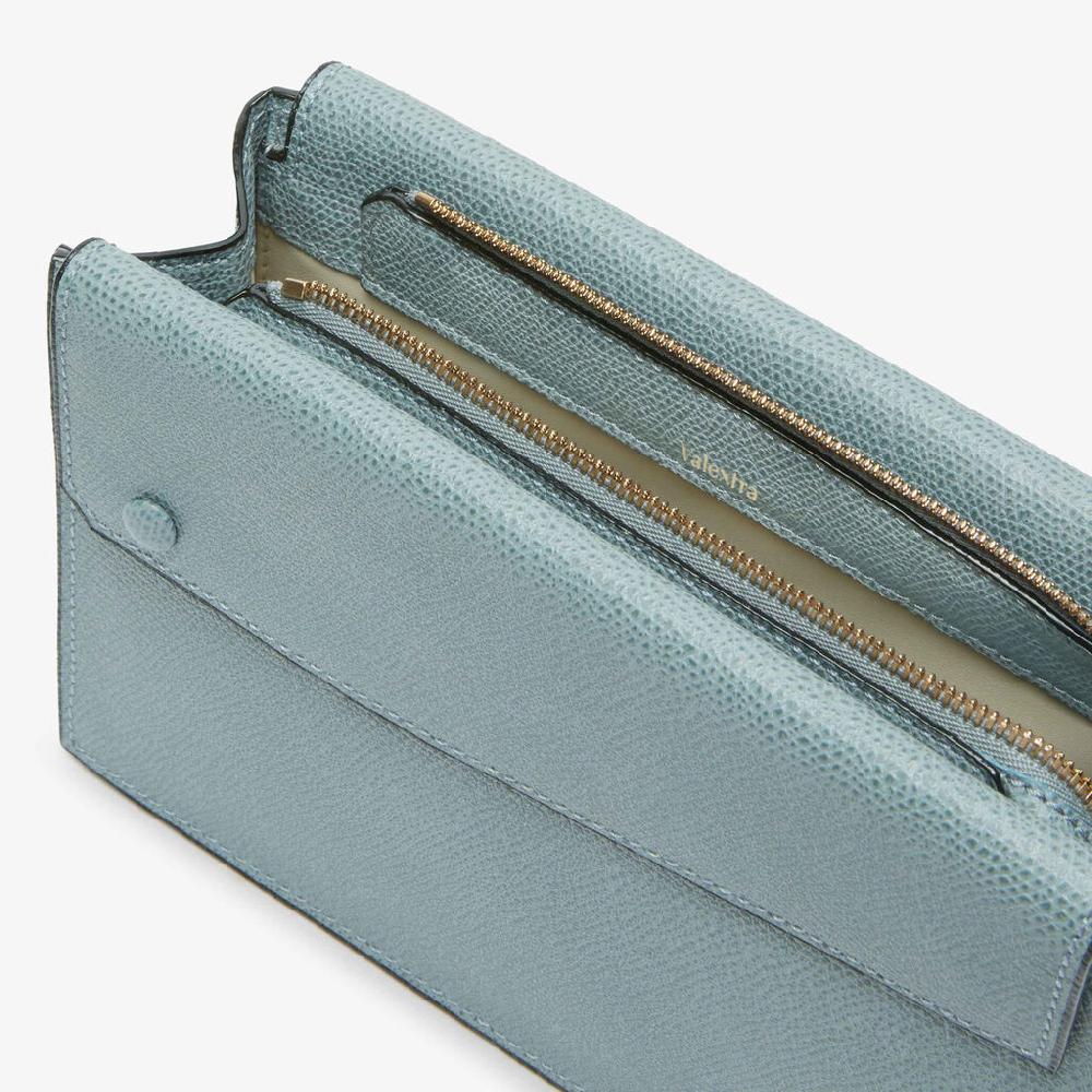 Valextra Borsetta piccola Mini in Pelle Blu | Valextra Pocket Prezzo Ridotto