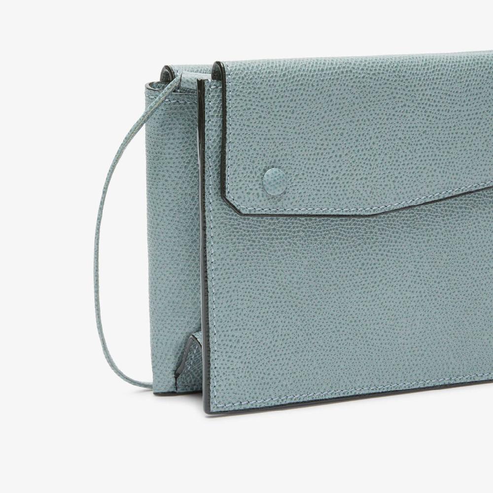 Valextra Borsetta piccola Mini in Pelle Blu | Valextra Pocket Prezzo Ridotto