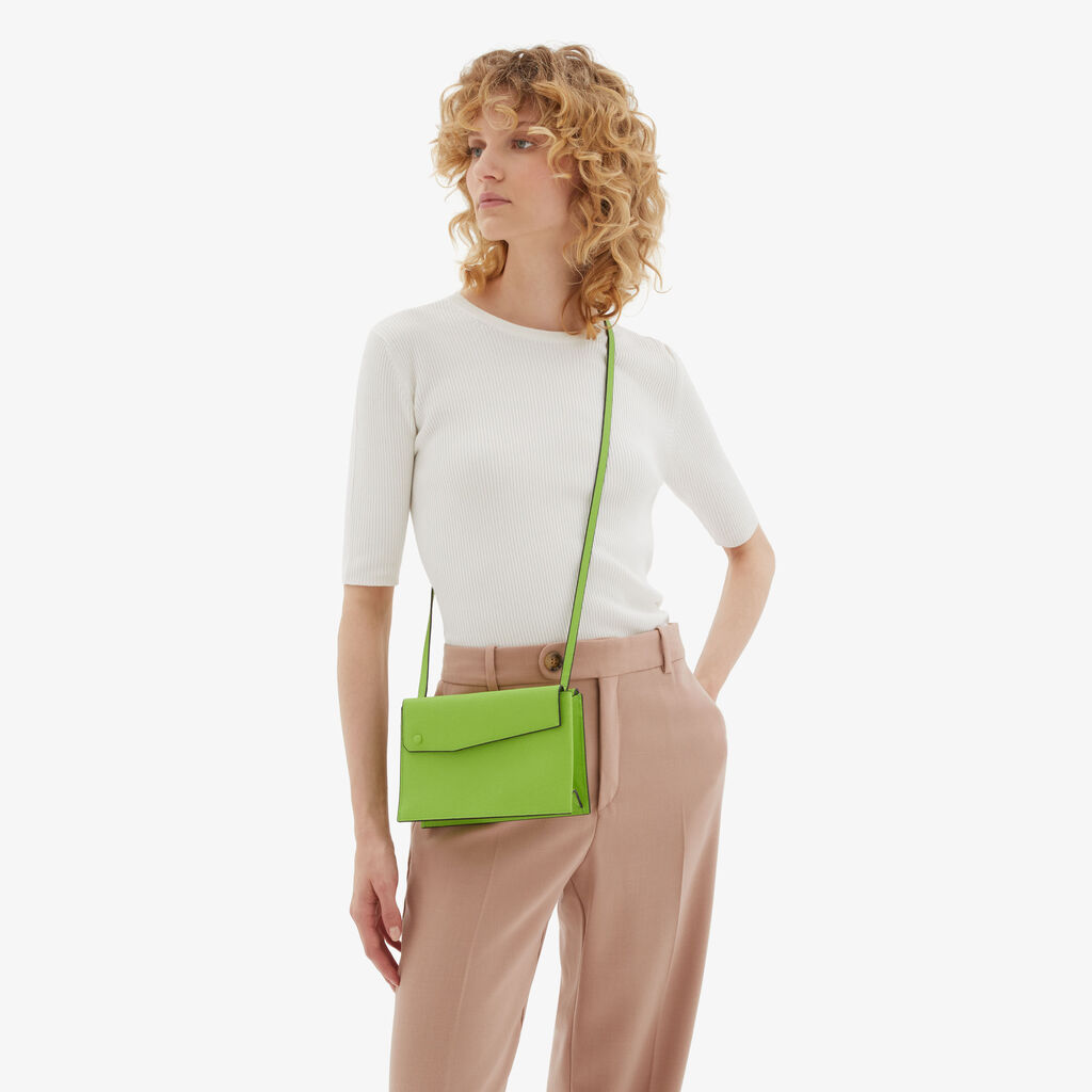 Valextra Borsa a tracolla da Donna in Pelle Verde | Valextra Pocket Sottocosto