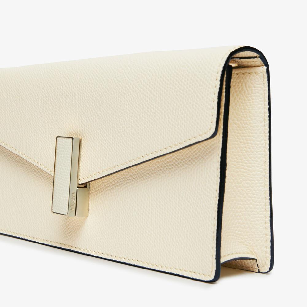 Valextra Pochette in Pelle Bianca con tracolla | Valextra Iside Economico