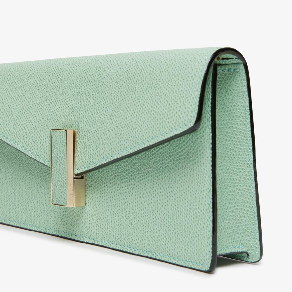 Valextra Borsetta clutch in Pelle con tracolla dorata | Valextra Iside Online