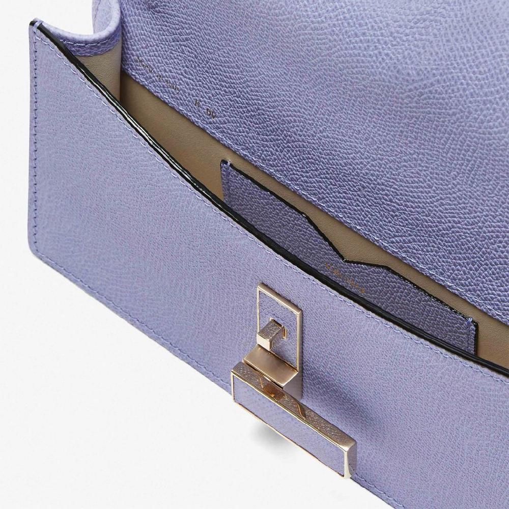 Valextra Pochette minimal da Donna in Pelle Lilla | Valextra Iside Outlet