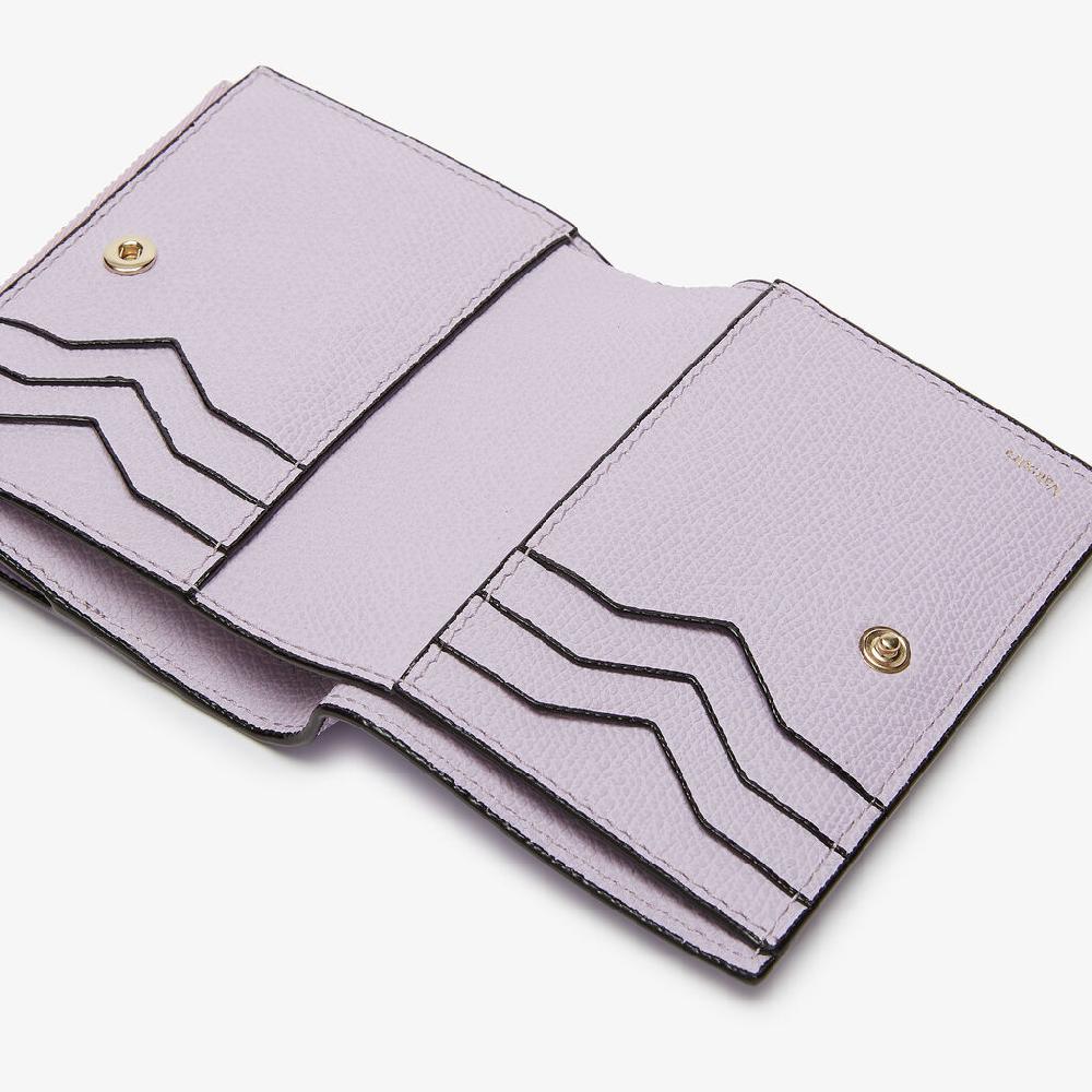 Valextra Portafoglio bifold da Donna di Lusso in Pelle Lilla | Valextra Discount Store per i nuovi prodotti