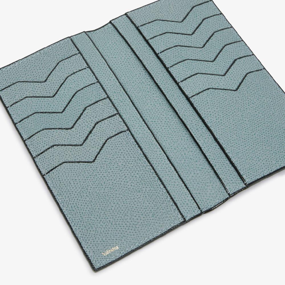 Valextra Portafoglio verticale bifold in Pelle Azzurra cerulea | Valextra Vendite Flash