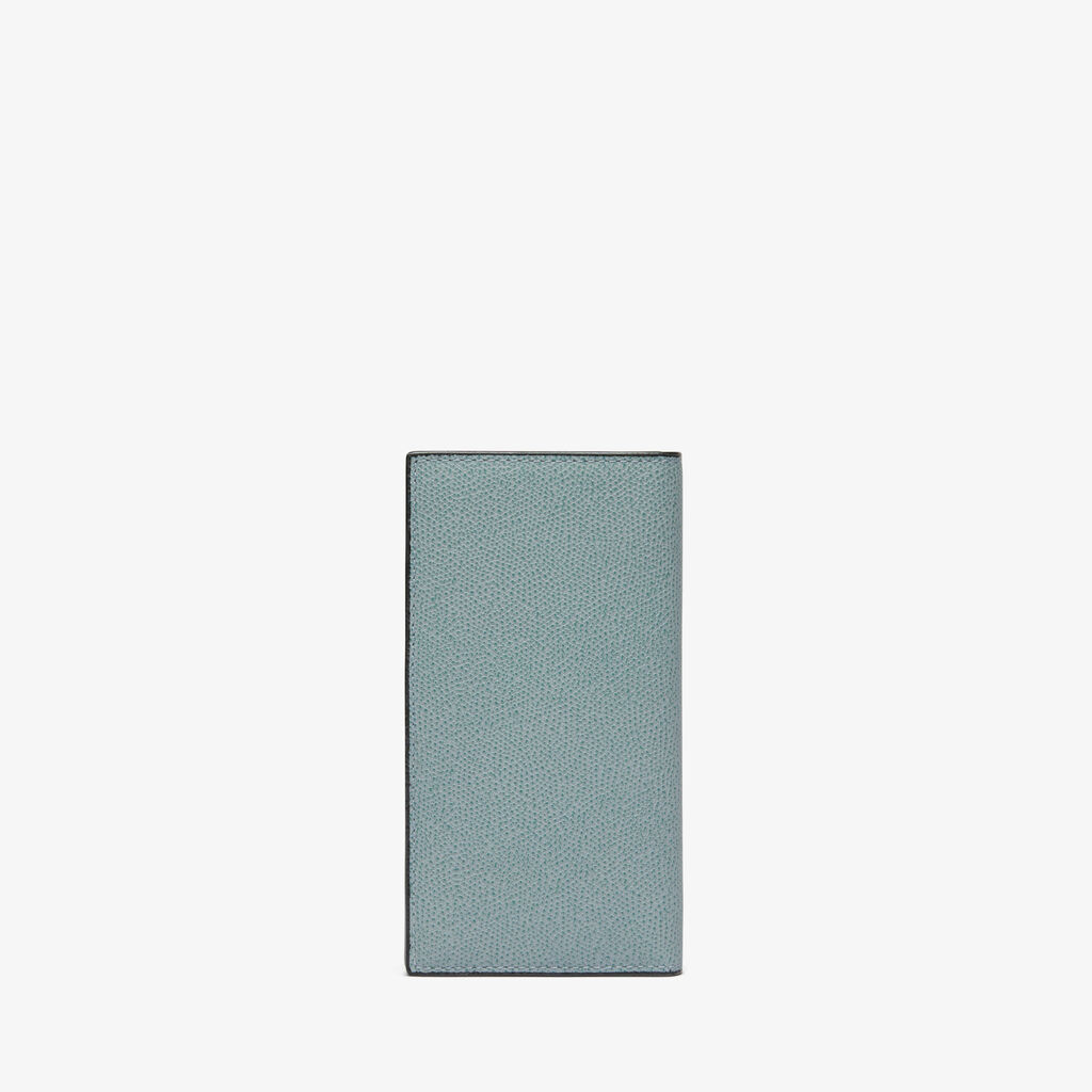 Valextra Portafoglio verticale bifold in Pelle Azzurra cerulea | Valextra Vendite Flash