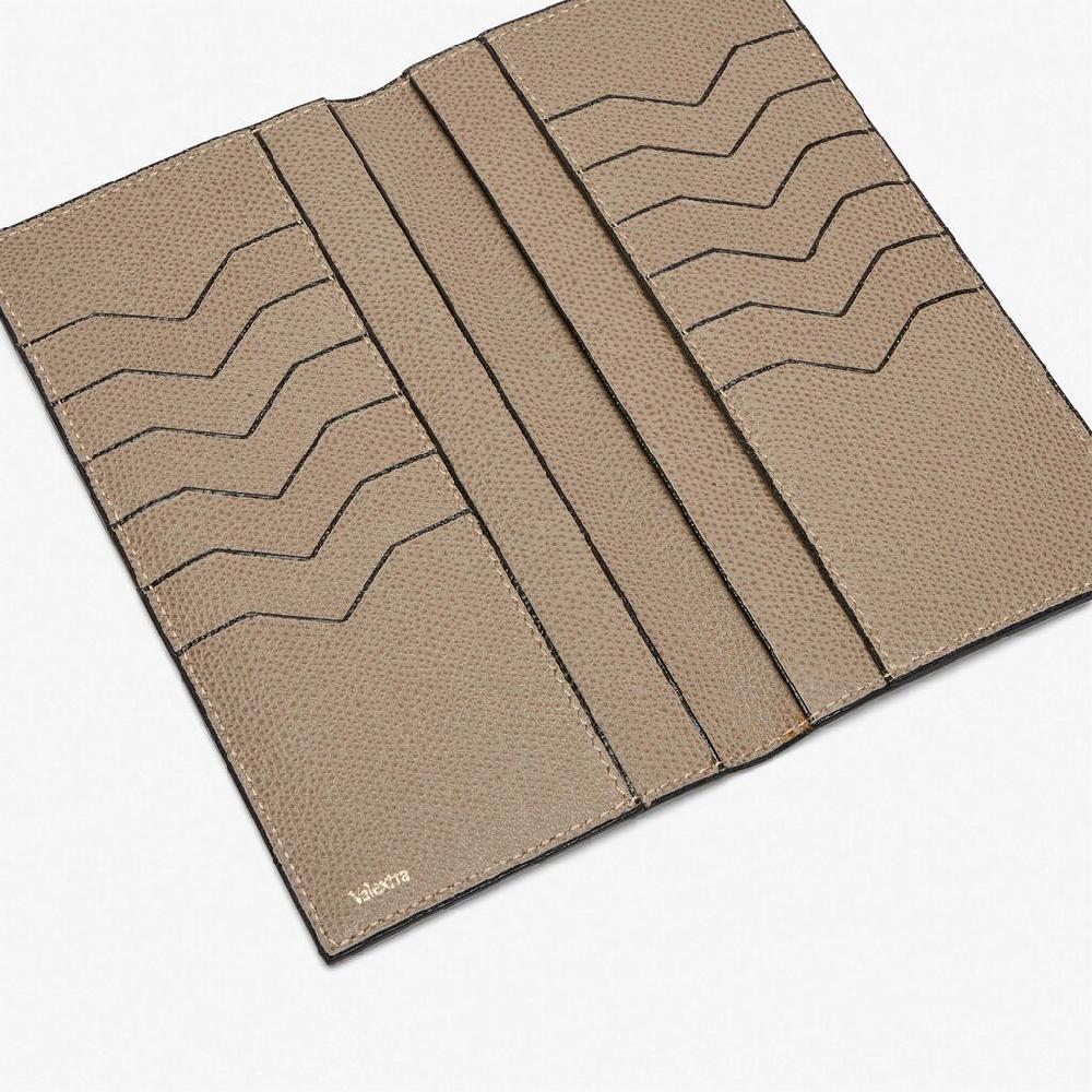 Valextra Portafoglio verticale bifold in Pelle Marrone Tortora | Valextra Negozio