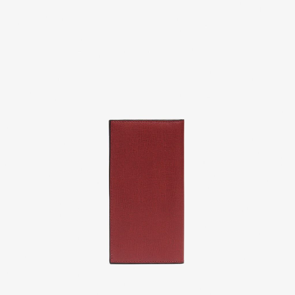 Valextra Portafoglio verticale Bifold in Pelle Bordeaux | Valextra In Saldo