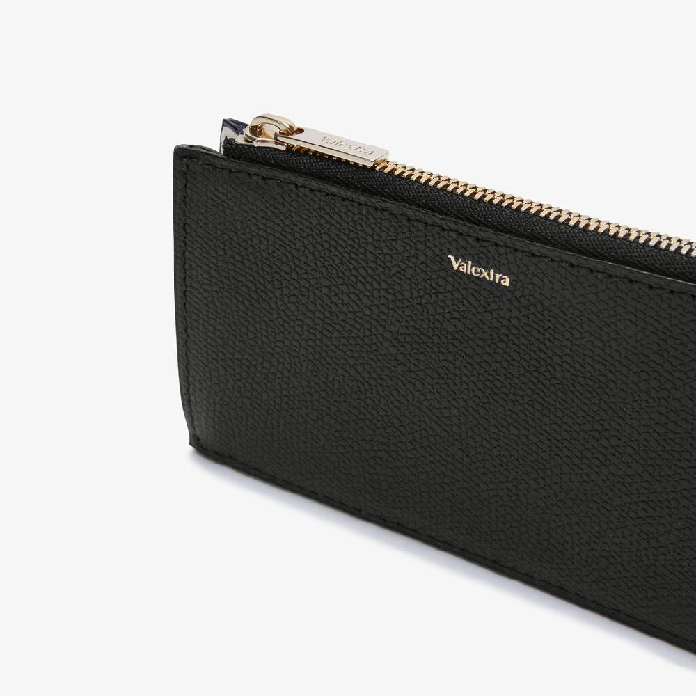 Valextra Porta carte in Pelle Bianca e Nera con cerniera | Valextra Moda