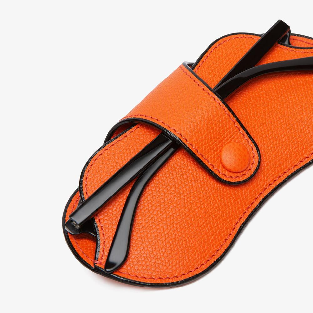 Valextra Custodia occhiali in Pelle Arancione | Valextra piccola pelletteria In Linea