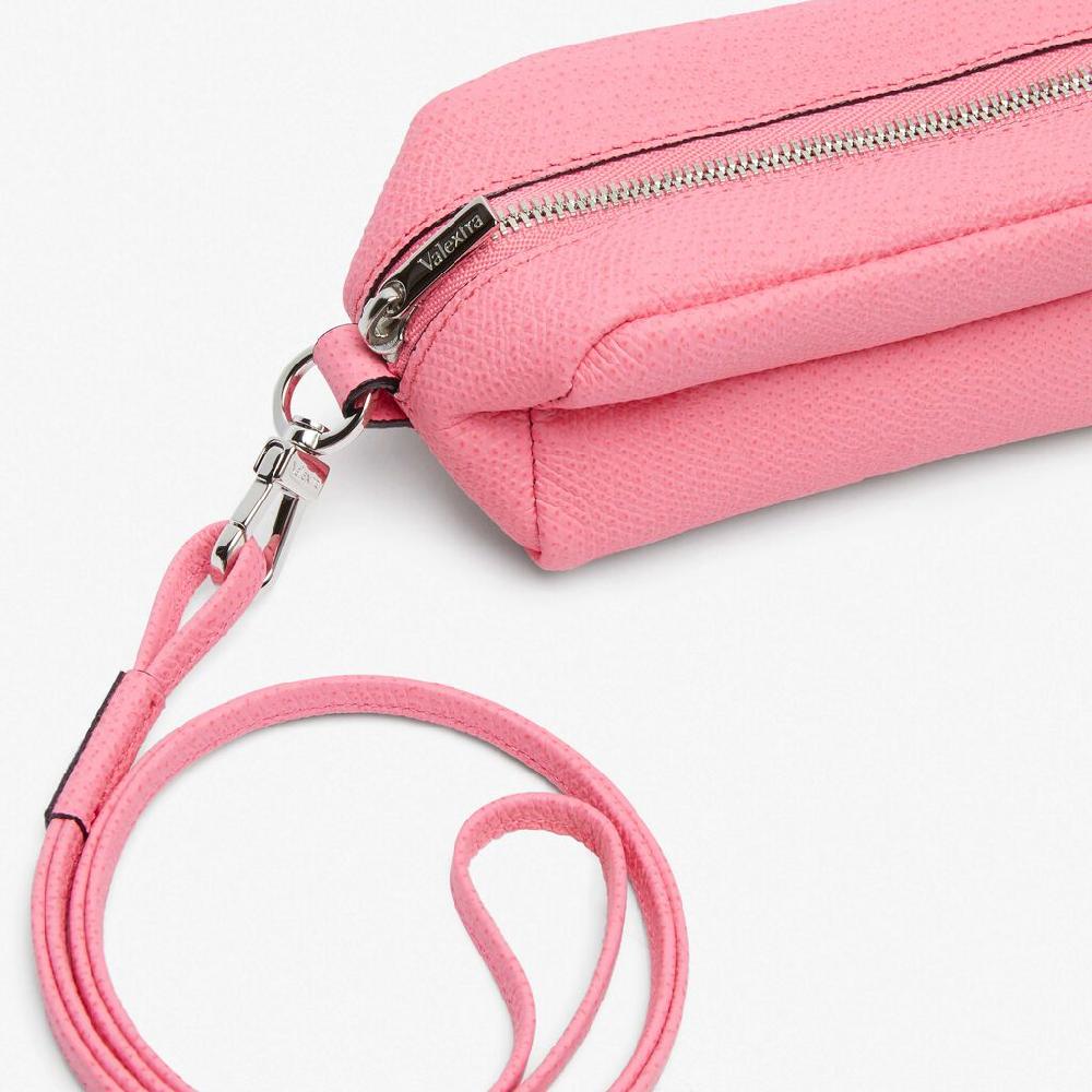 Valextra Micro beauty-case/Micro bag in Pelle Rosa | Valextra Spedizione Gratuita