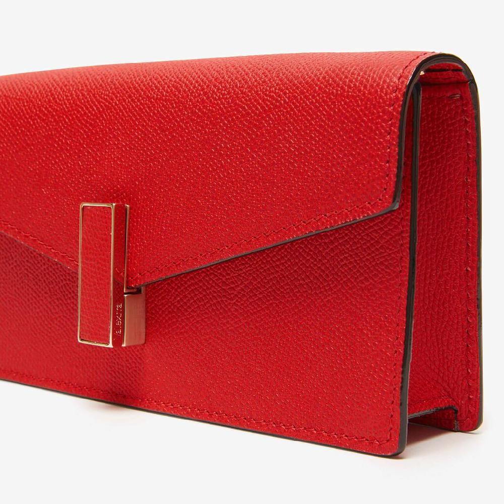 Valextra Pochette semplice e compatta in Pelle Rossa | Valextra Iside Pezzi Unici