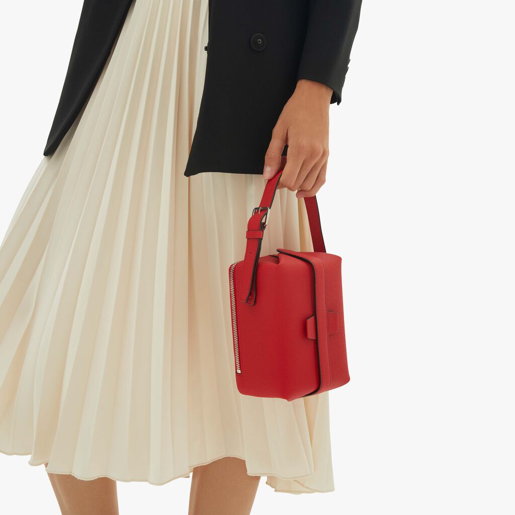 Valextra Borsa a tracolla piccola in Pelle Rossa | Valextra Tric Trac Qualità Garantita