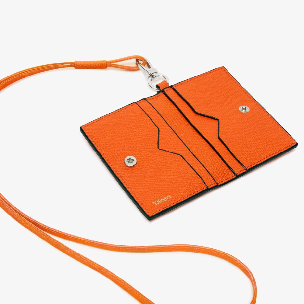 Valextra Porta carte con laccio da Donna in Pelle Arancione | Valextra Negozi Online
