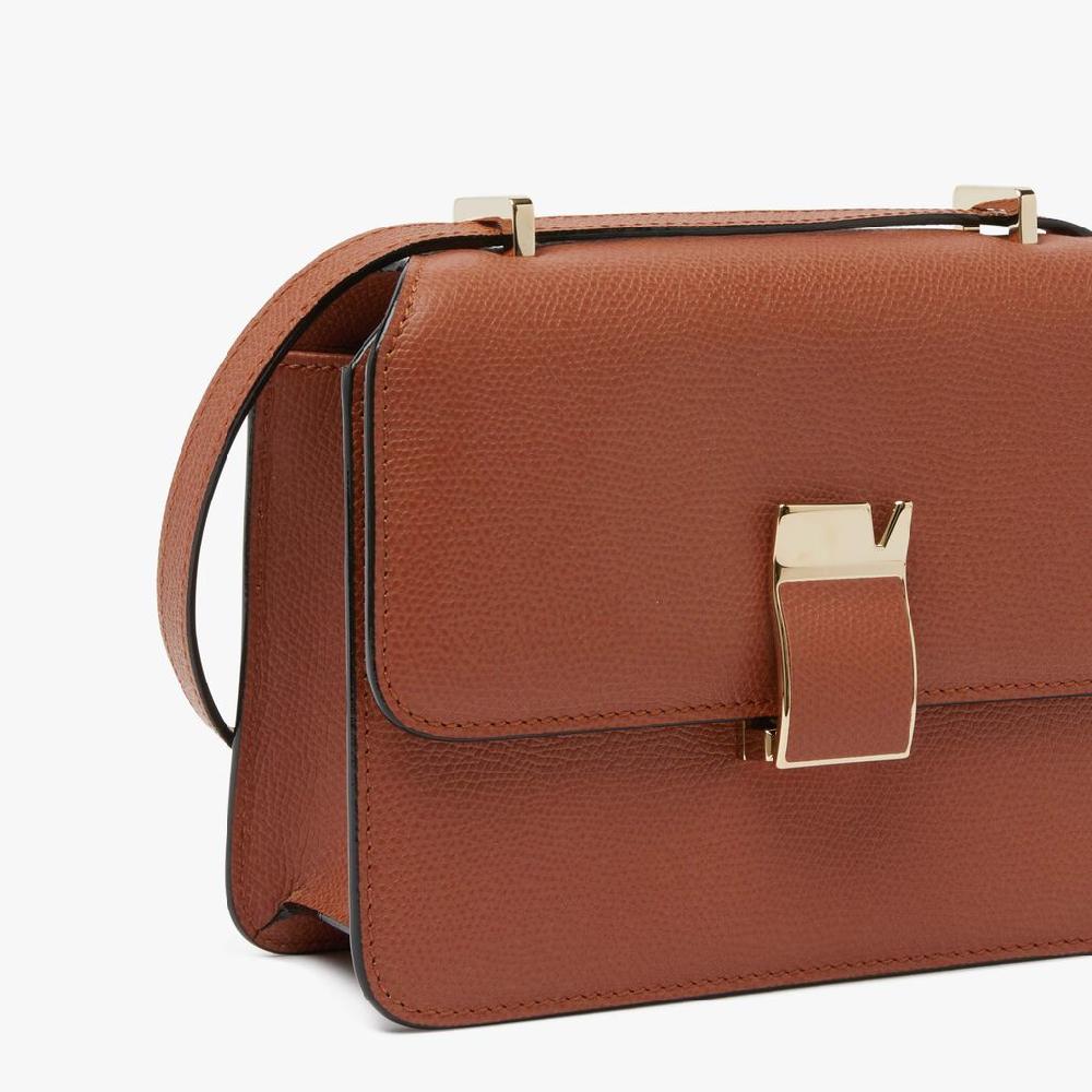 Valextra Borsa a tracolla da Donna in Pelle Marrone di Lusso | Valextra Shopping Online
