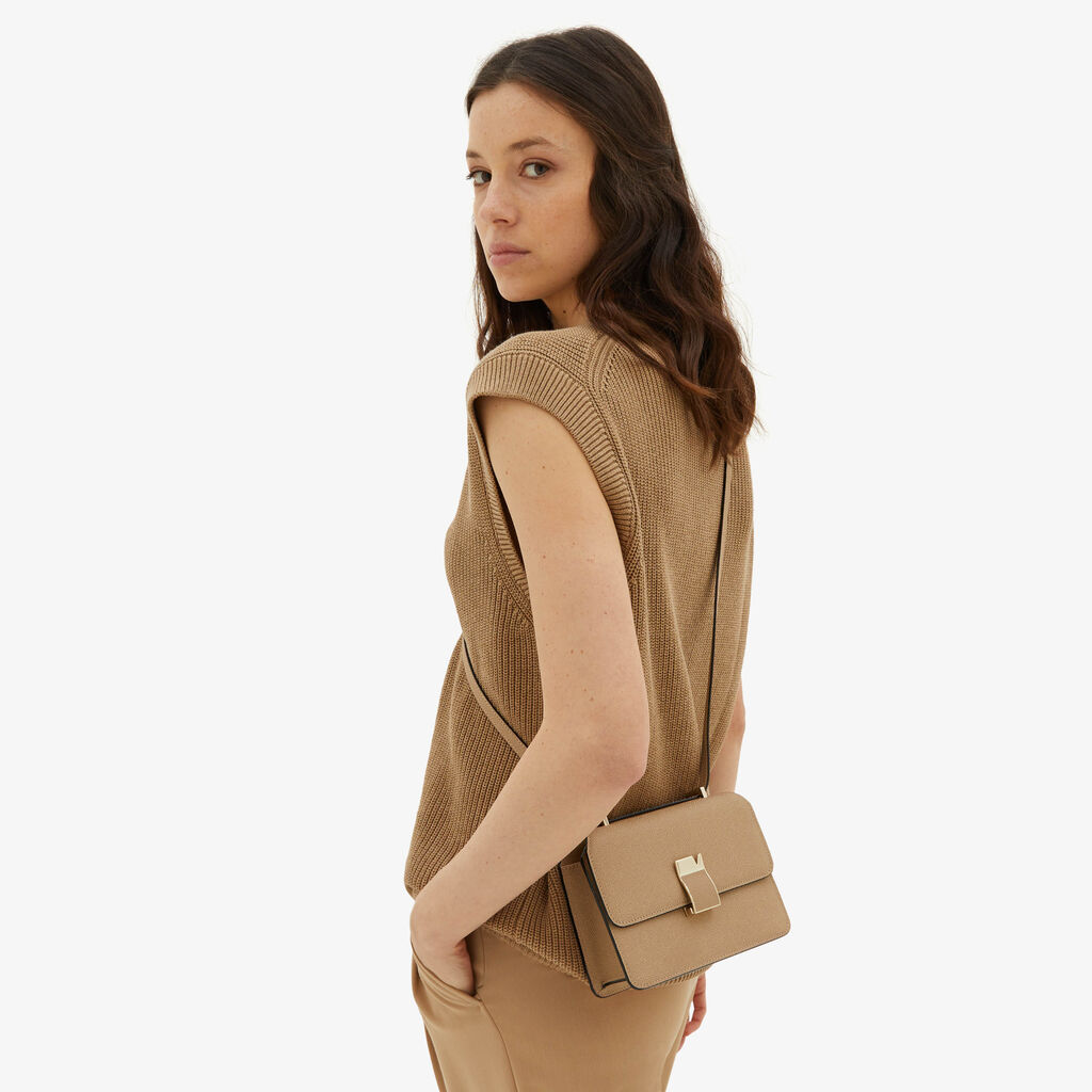 Valextra Borsetta a tracolla Mini da Donna in Pelle Beige | Valextra Affare Del Giorno