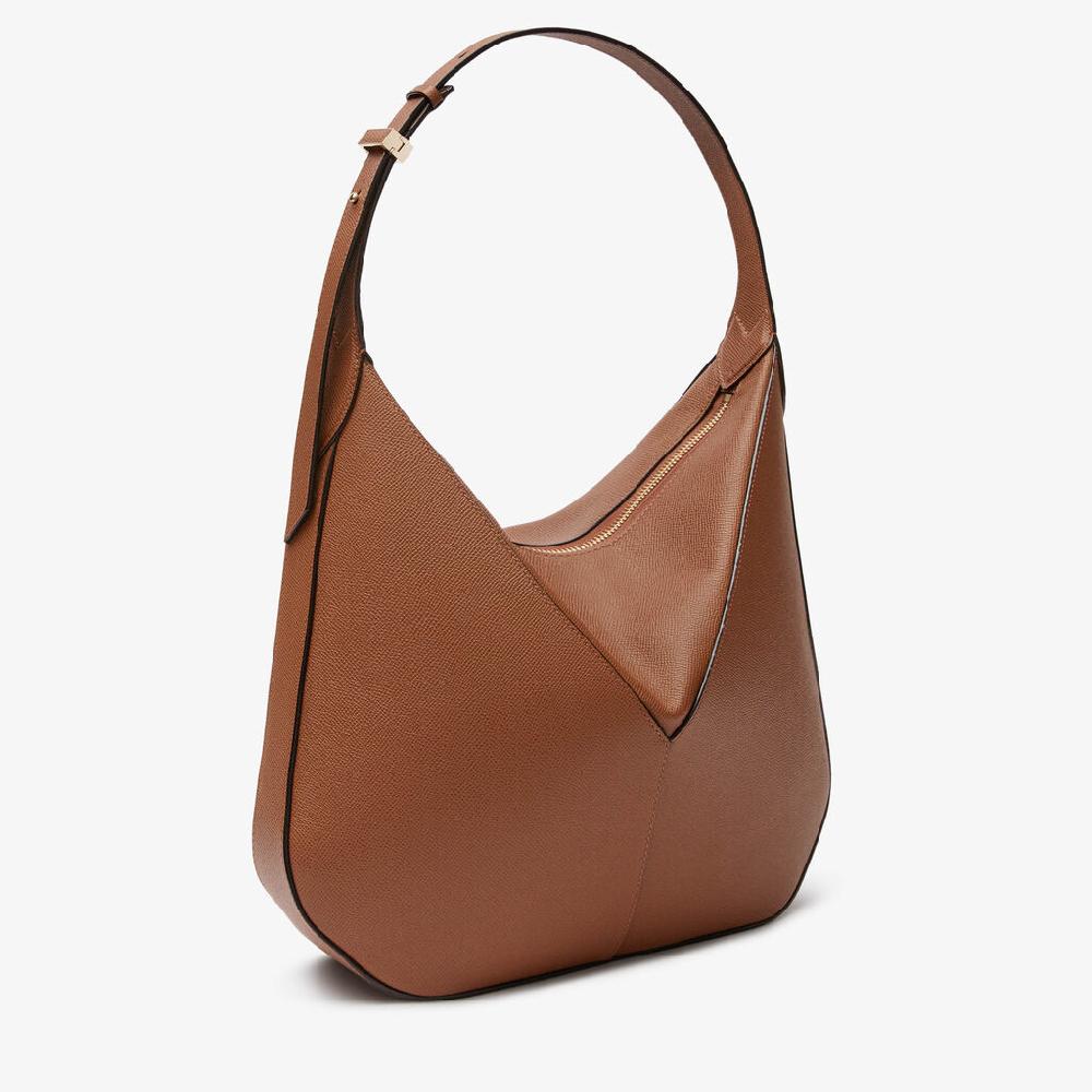 Valextra Borsa hobo da Donna di Lusso in pelle Marrone | Valextra Vivi Prezzo Ridotto