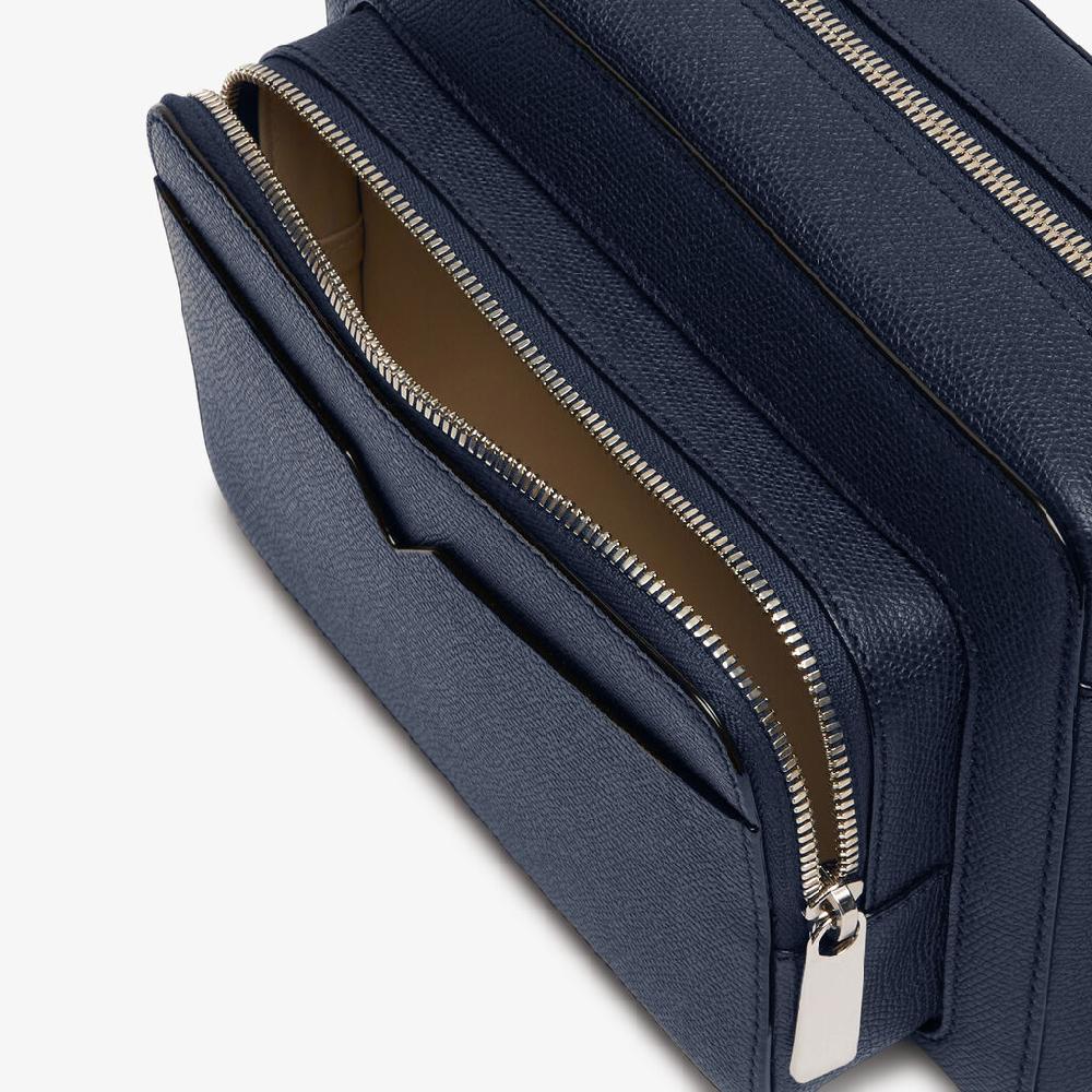 Valextra Borsetta Reporter in Pelle Blu con zip | Valextra V-Line Sconto