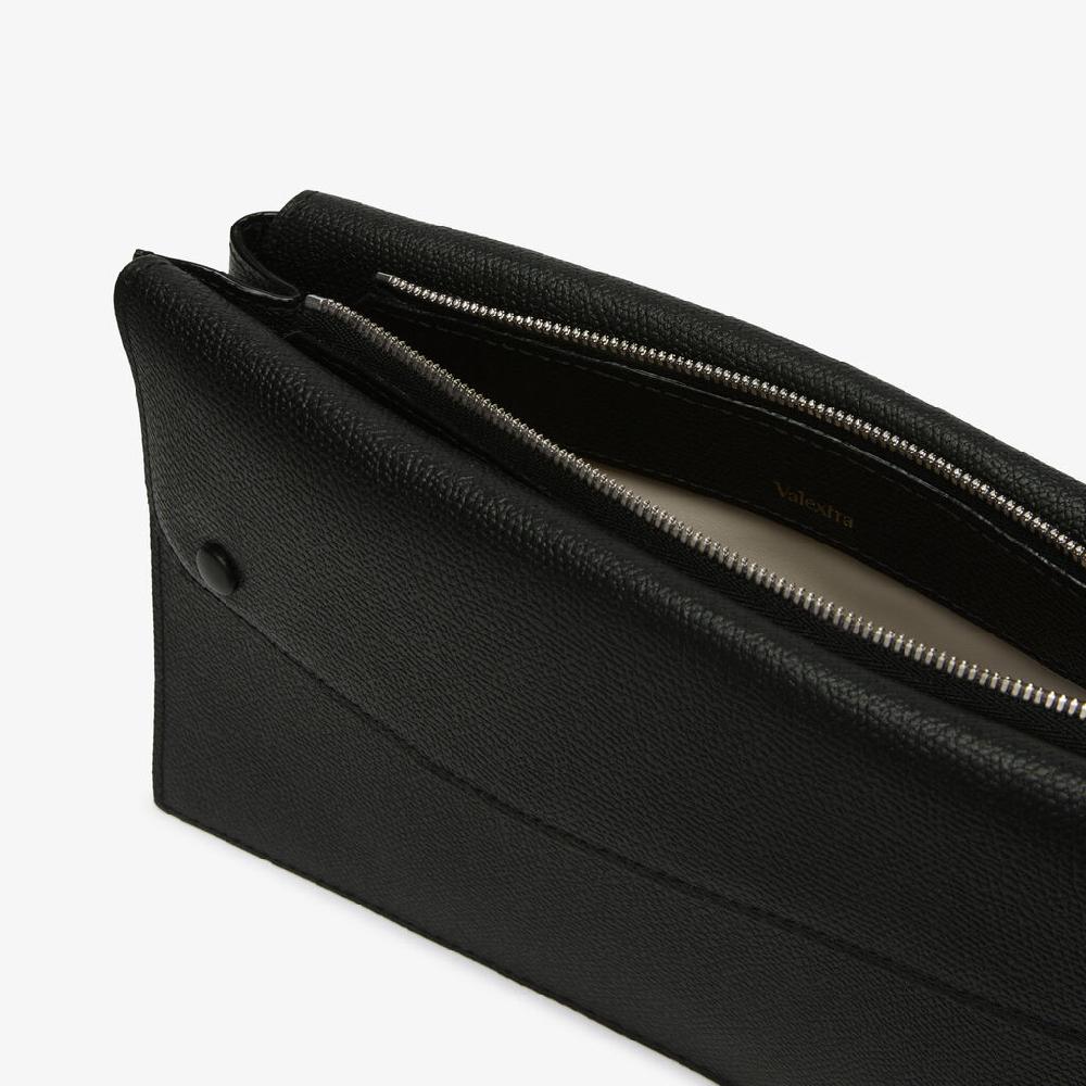 Valextra Borsa a tracolla da Uomo in Pelle Nera | Valextra Pocket Vendita Calda
