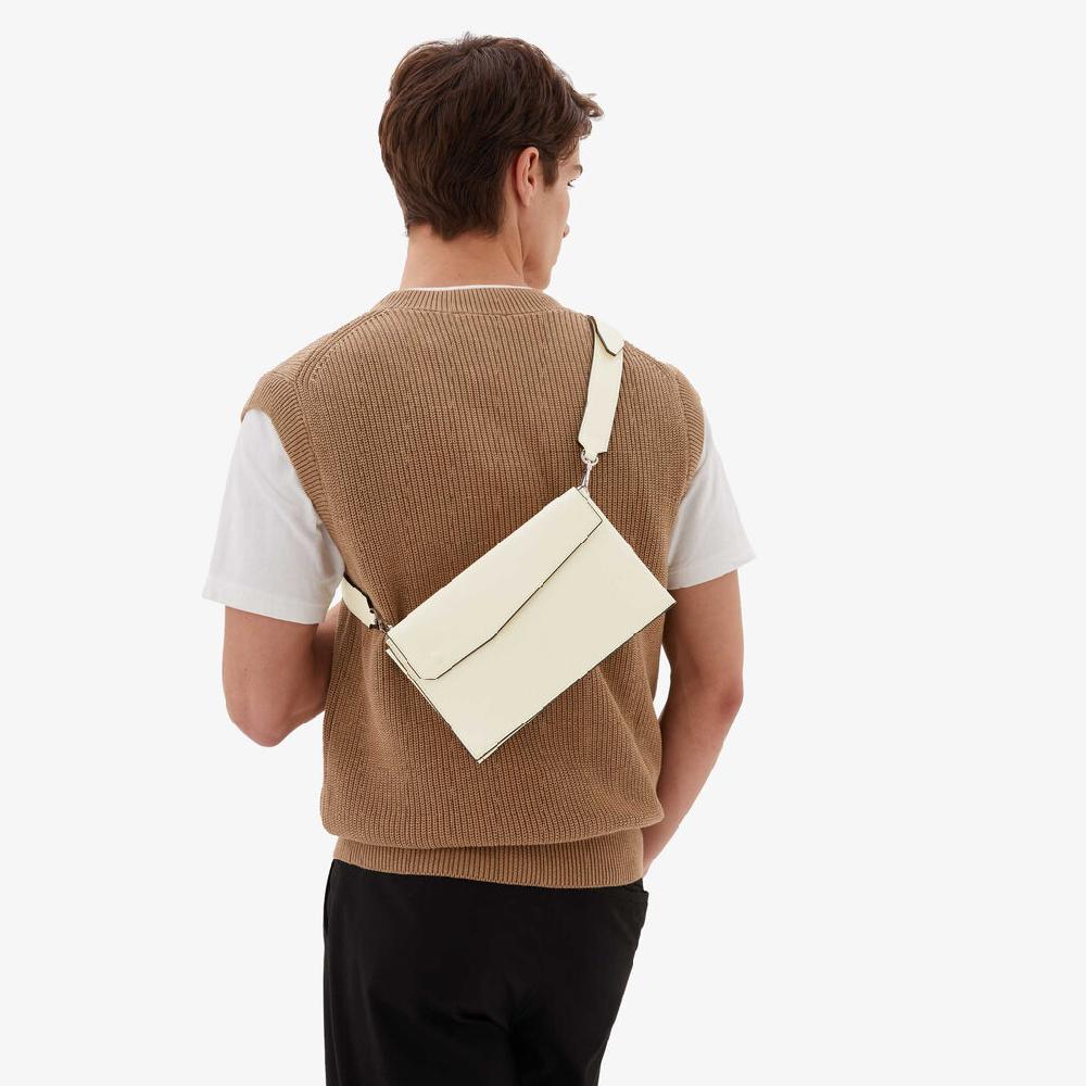 Valextra Borsa a tracolla da Uomo in Pelle Bianca | Valextra Pocket Vendita Economica