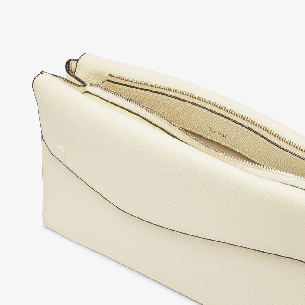 Valextra Borsa a tracolla da Uomo in Pelle Bianca | Valextra Pocket Vendita Economica