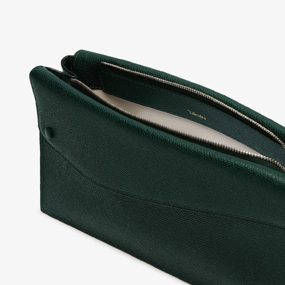 Valextra Borsa tracolla da Uomo di Lusso in Pelle Verde | Valextra Pocket Saldi Di Fabbrica