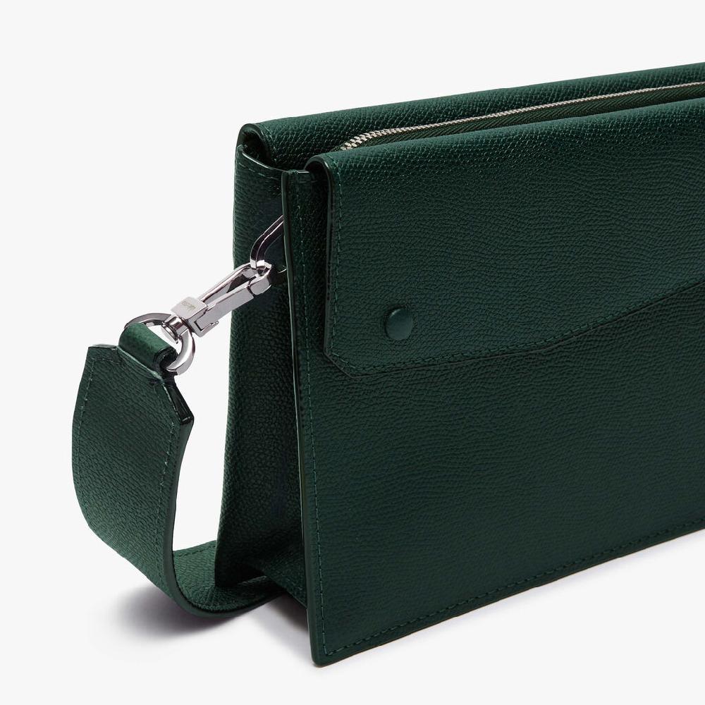 Valextra Borsa tracolla da Uomo di Lusso in Pelle Verde | Valextra Pocket Saldi Di Fabbrica