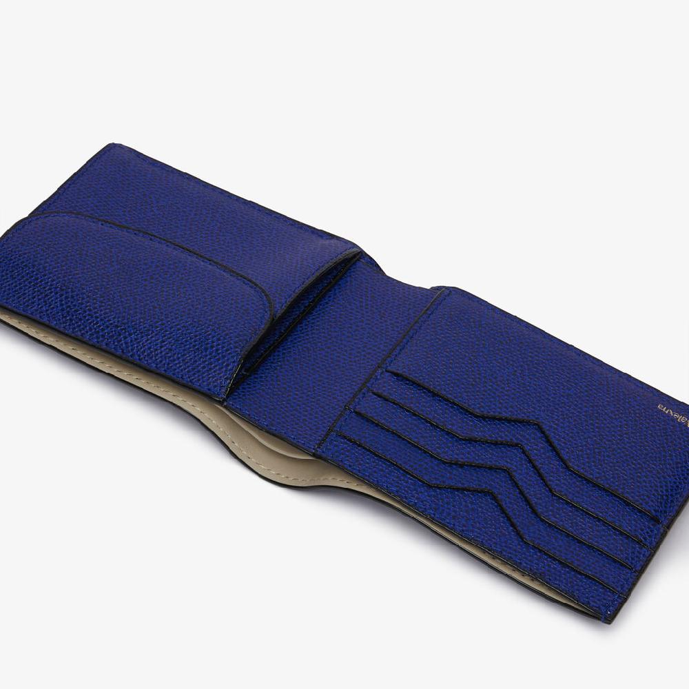 Valextra Portafoglio Bifold in Pelle Blu con portamonete | Valextra 2025