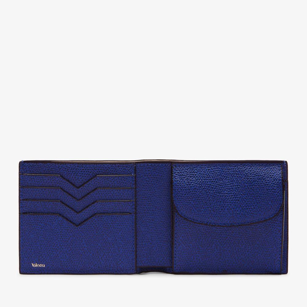 Valextra Portafoglio Bifold in Pelle Blu con portamonete | Valextra 2025