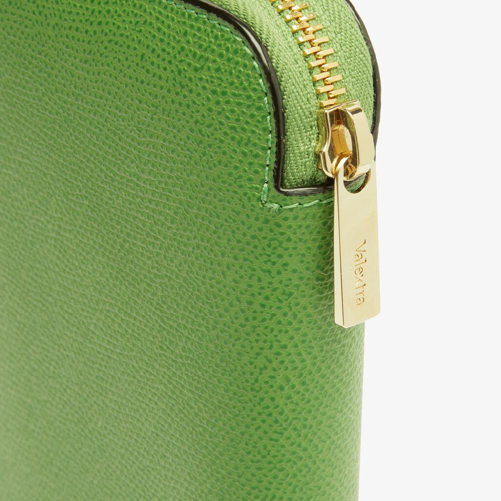 Valextra Portafoglio da Donna di Lusso in Pelle Verde | Valextra Zip Around Promozione