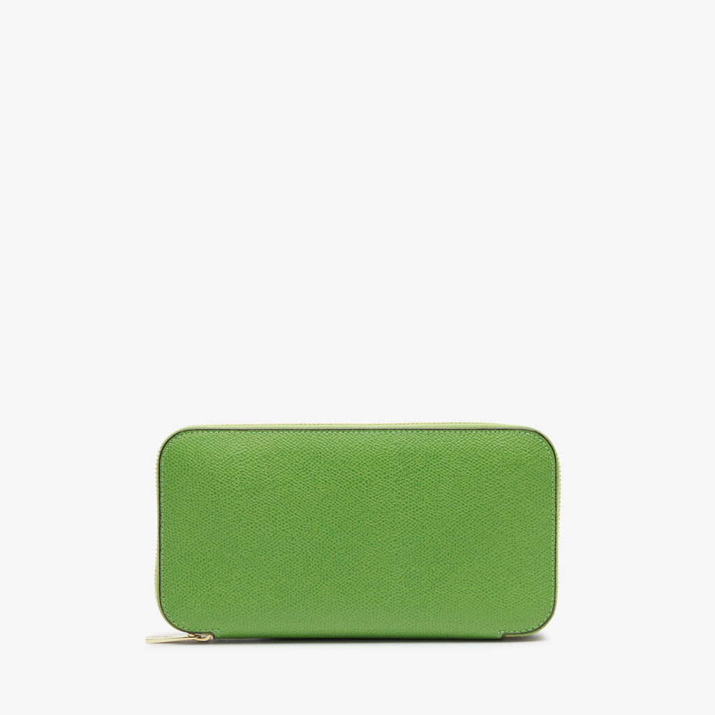 Valextra Portafoglio da Donna di Lusso in Pelle Verde | Valextra Zip Around Promozione