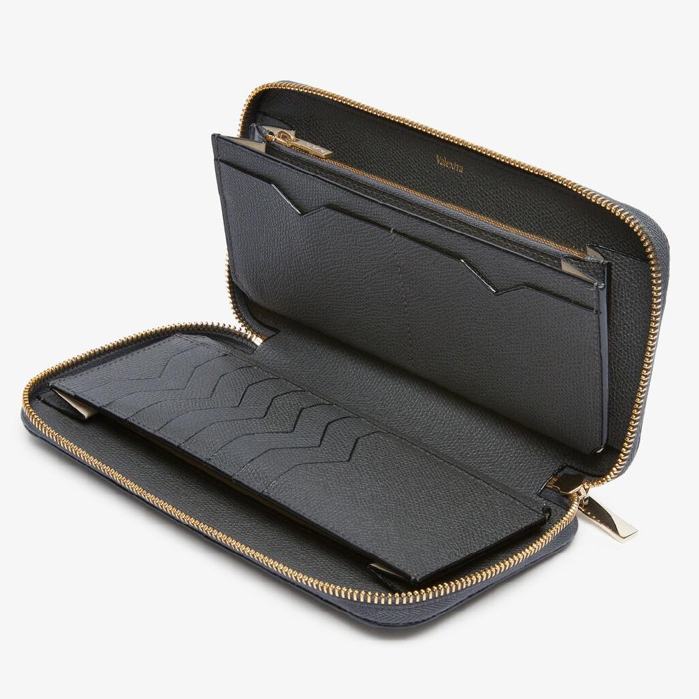 Valextra Portafoglio da Donna di Lusso in Pelle Grigia | Valextra Zip Around Spedizione Gratuita