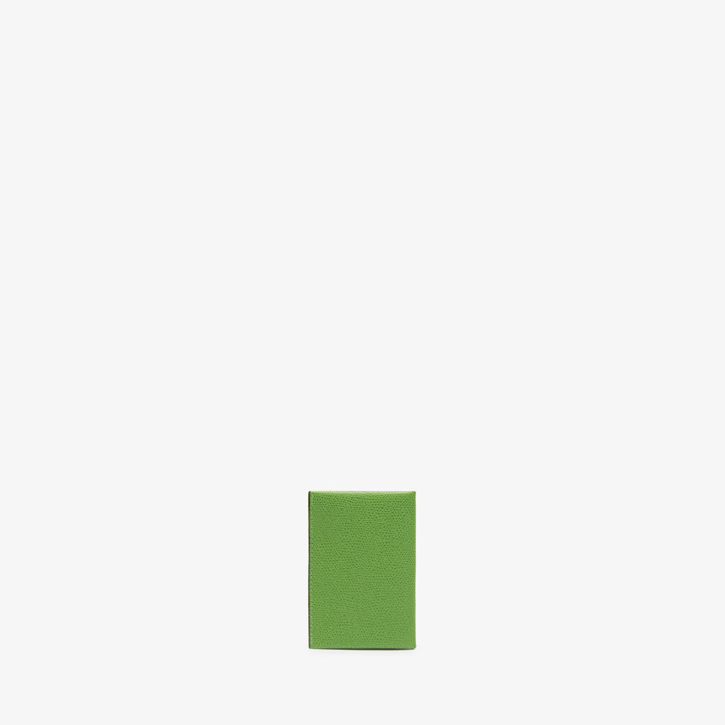 Valextra Porta carte con Bottone di Lusso in Pelle Verde e Nera | Valextra Qualità Garantita