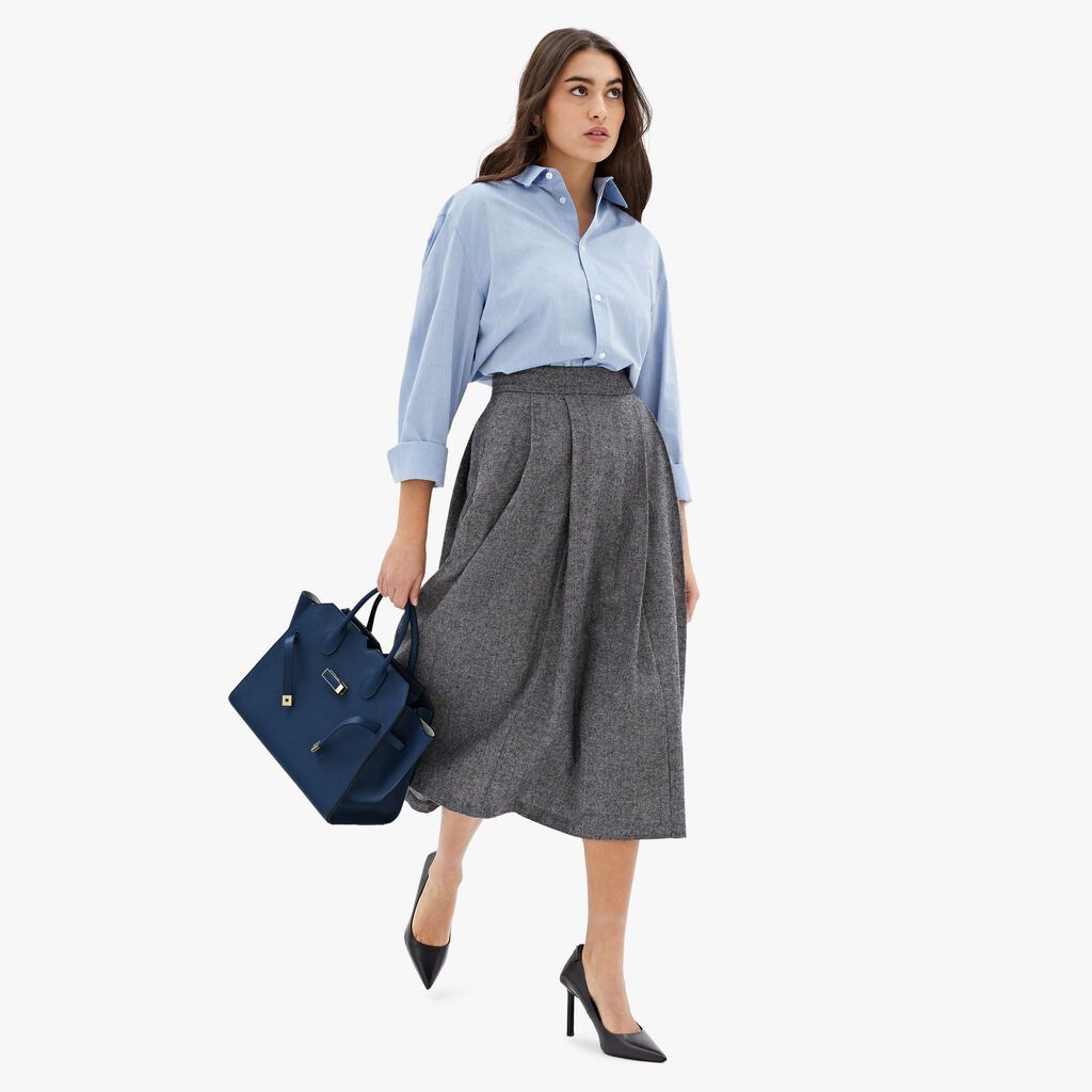 Valextra Borsa due manici da Donna in Pelle Blu Zaffiro | Valextra Promozione Limitata