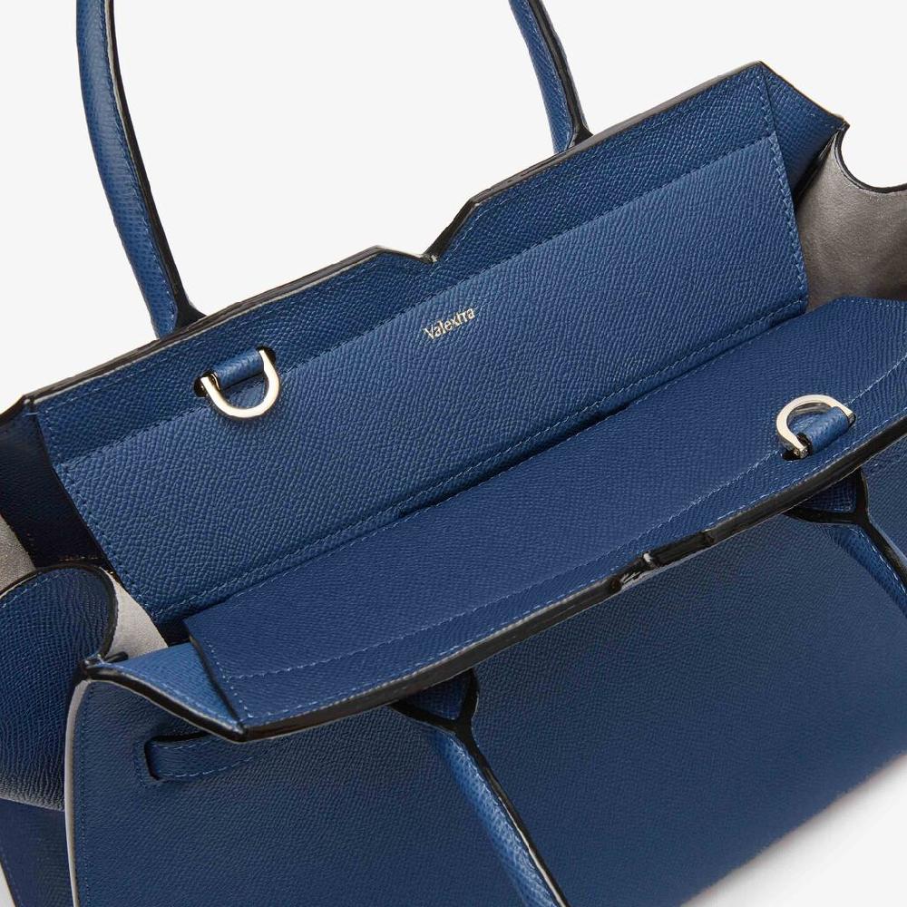 Valextra Borsa due manici da Donna in Pelle Blu Zaffiro | Valextra Promozione Limitata