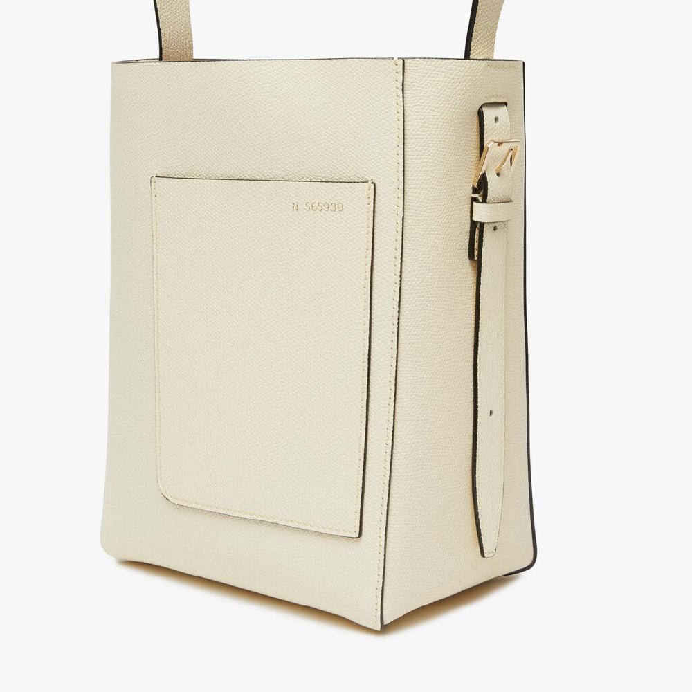 Valextra Borsa a secchiello da Donna Mini in Pelle Bianca | Valextra Soft Fino Al -60%