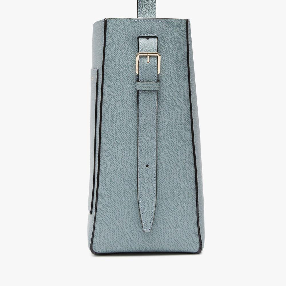 Valextra Borsa a secchiello da Donna Mini in Pelle Azzurra | Valextra Soft Shopping Online