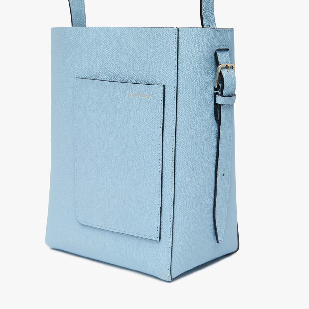 Valextra Borsa a secchiello da Donna Mini in Pelle Blu | Valextra Soft Prezzo Ridotto