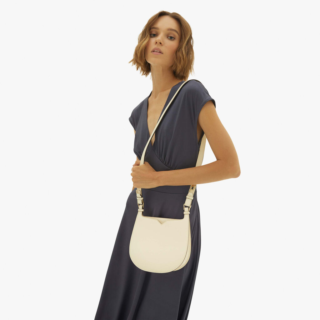 Valextra Borsa a spalla Mini in Pelle Bianca | Valextra Hobo Sottocosto