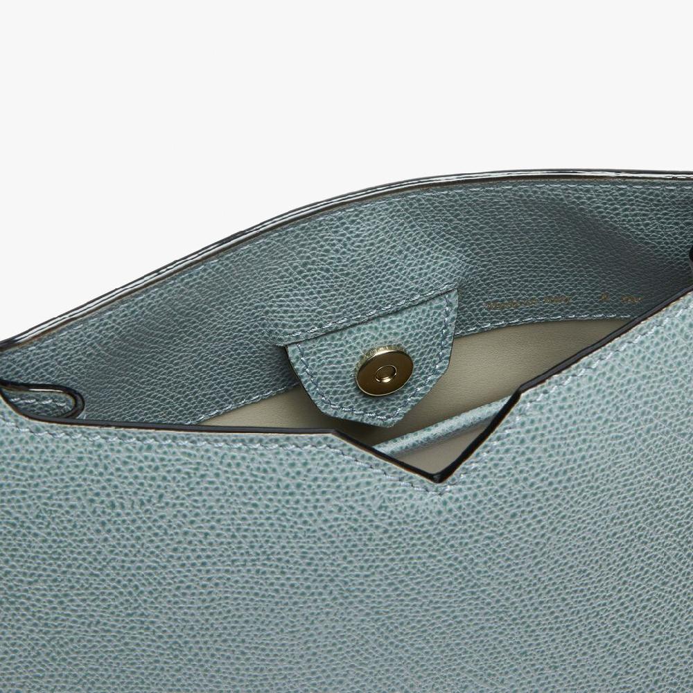 Valextra Borsa a spalla Mini in Pelle Blu | Valextra Hobo Convenienza