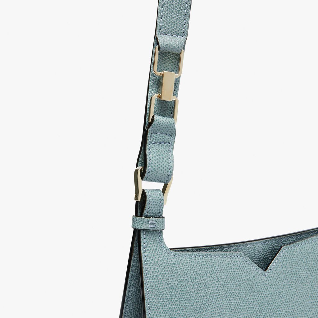 Valextra Borsa a spalla Mini in Pelle Blu | Valextra Hobo Convenienza