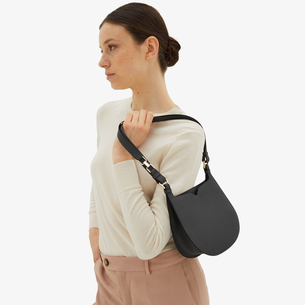 Valextra Borsa weekend Mini da Donna in Pelle Grigia | Valextra Hobo Presa