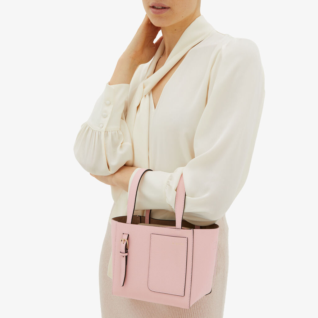 Valextra Borsa Secchiello da Donna di Lusso in Pelle Rosa | Valextra Soft Offerta